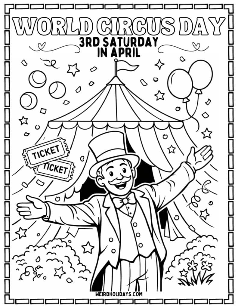 World Circus Day Coloring Page