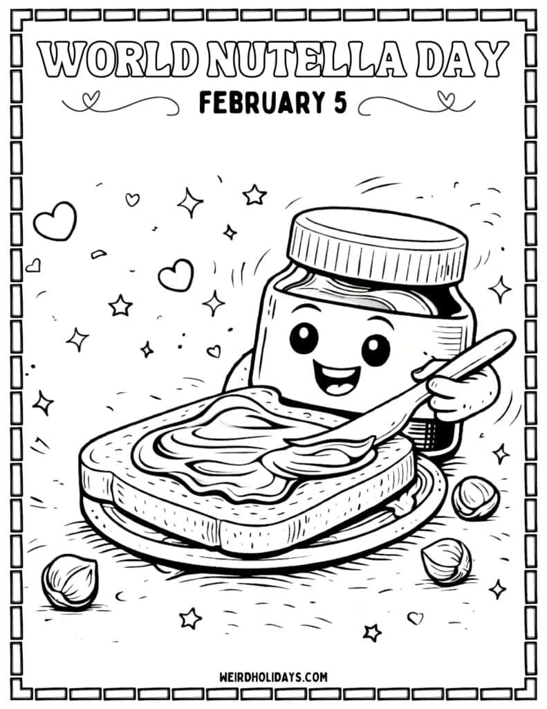 World Nutella Day Coloring Page