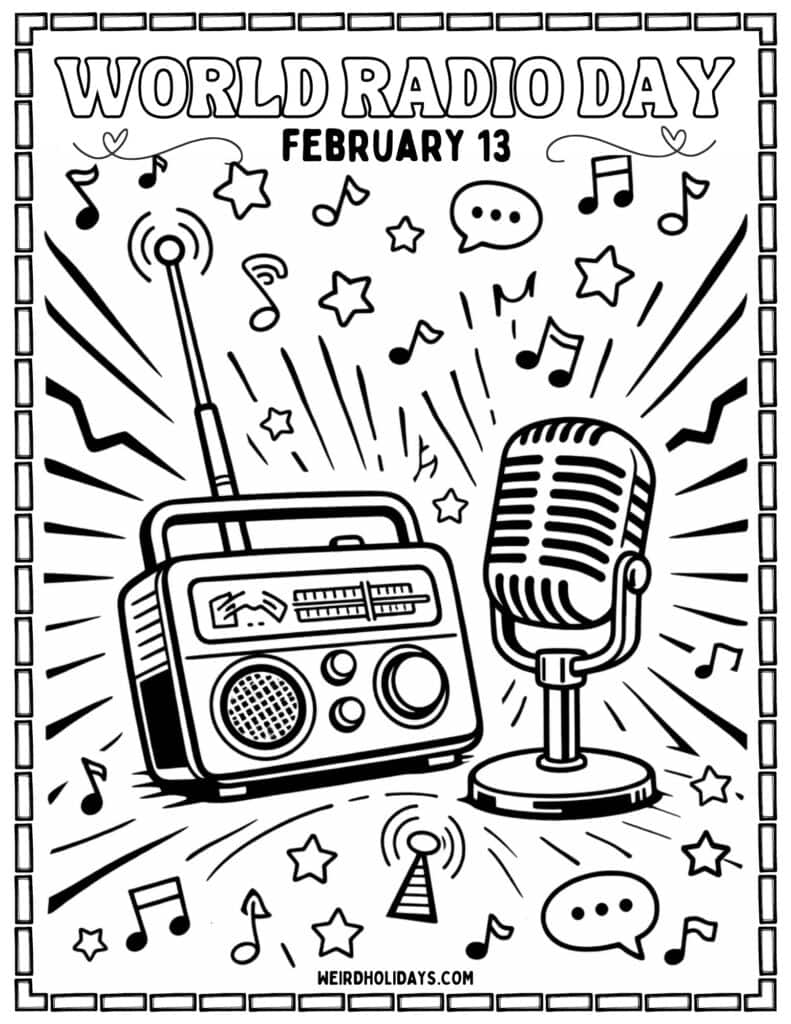 World Radio Day Coloring Page