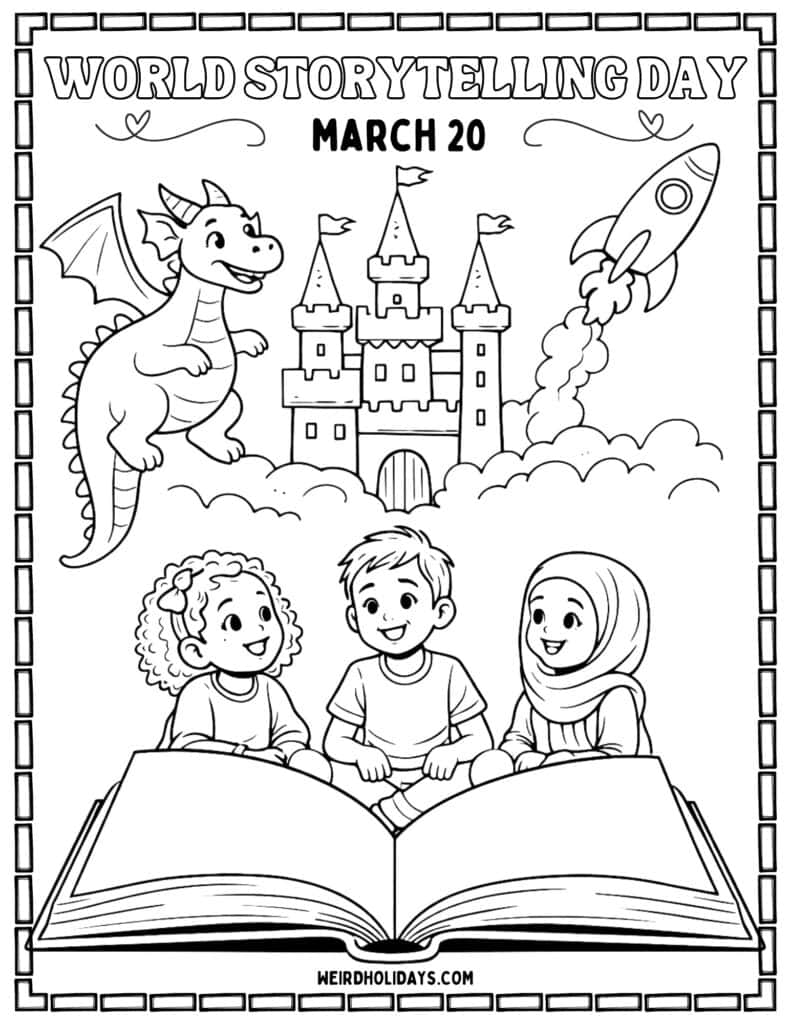 World Storytelling Day Coloring Page