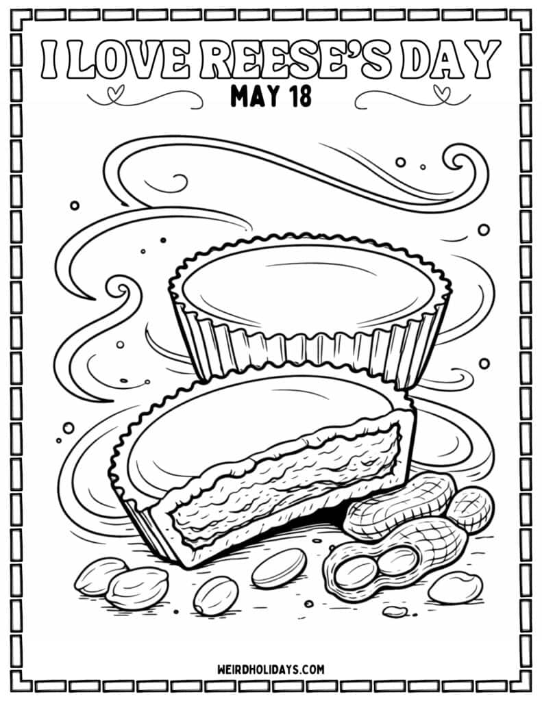 i love reese’s day coloring page