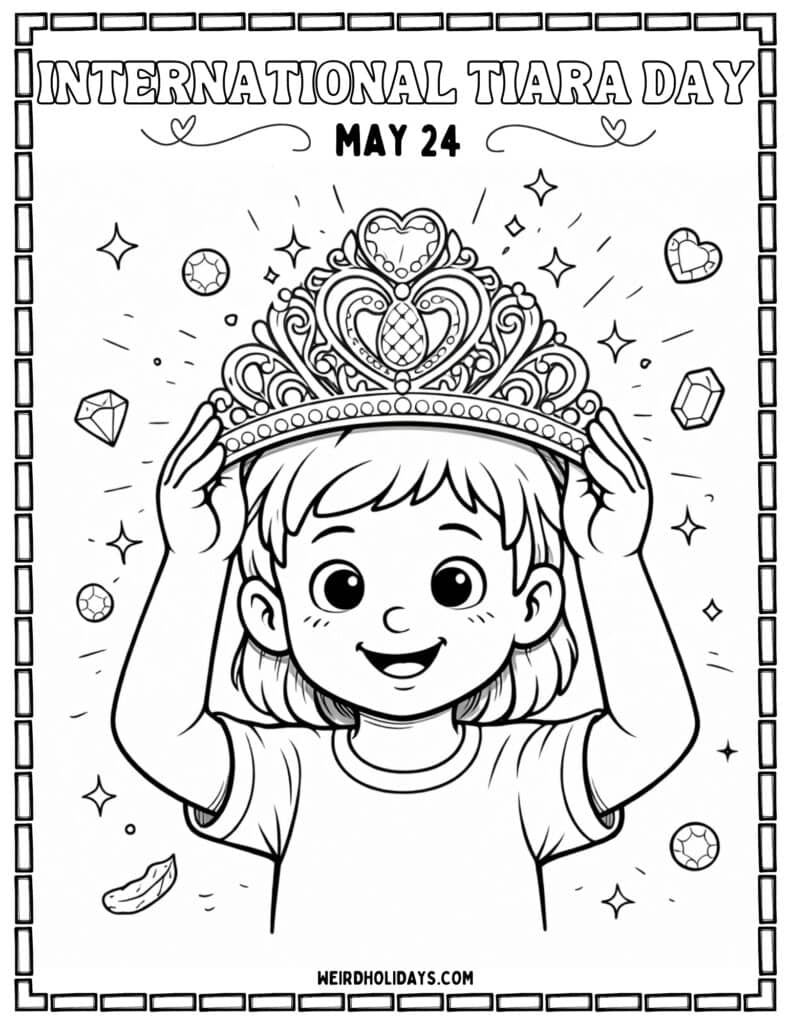 international tiara day coloring page