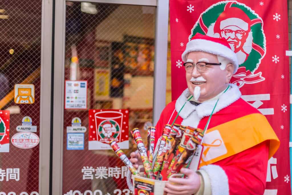 KFC Christmas display celebrating Japan's unusual Christmas tradition