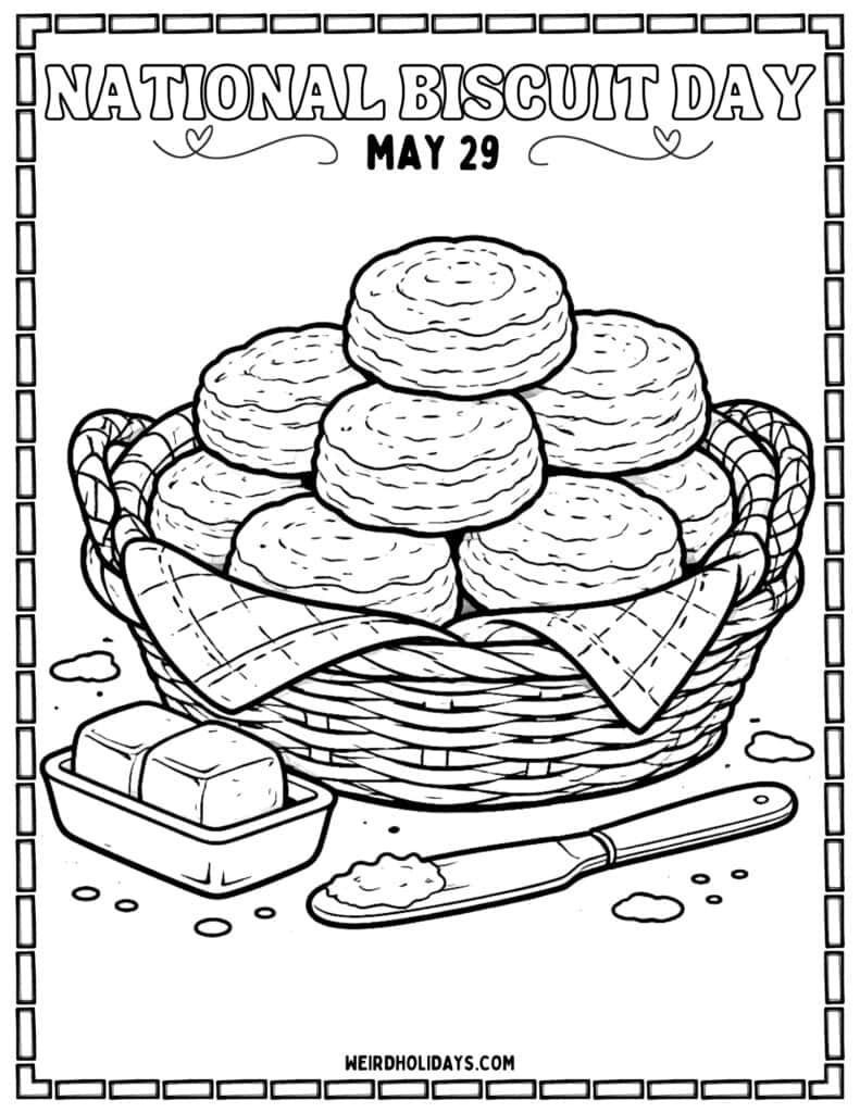 national biscuit day coloring page