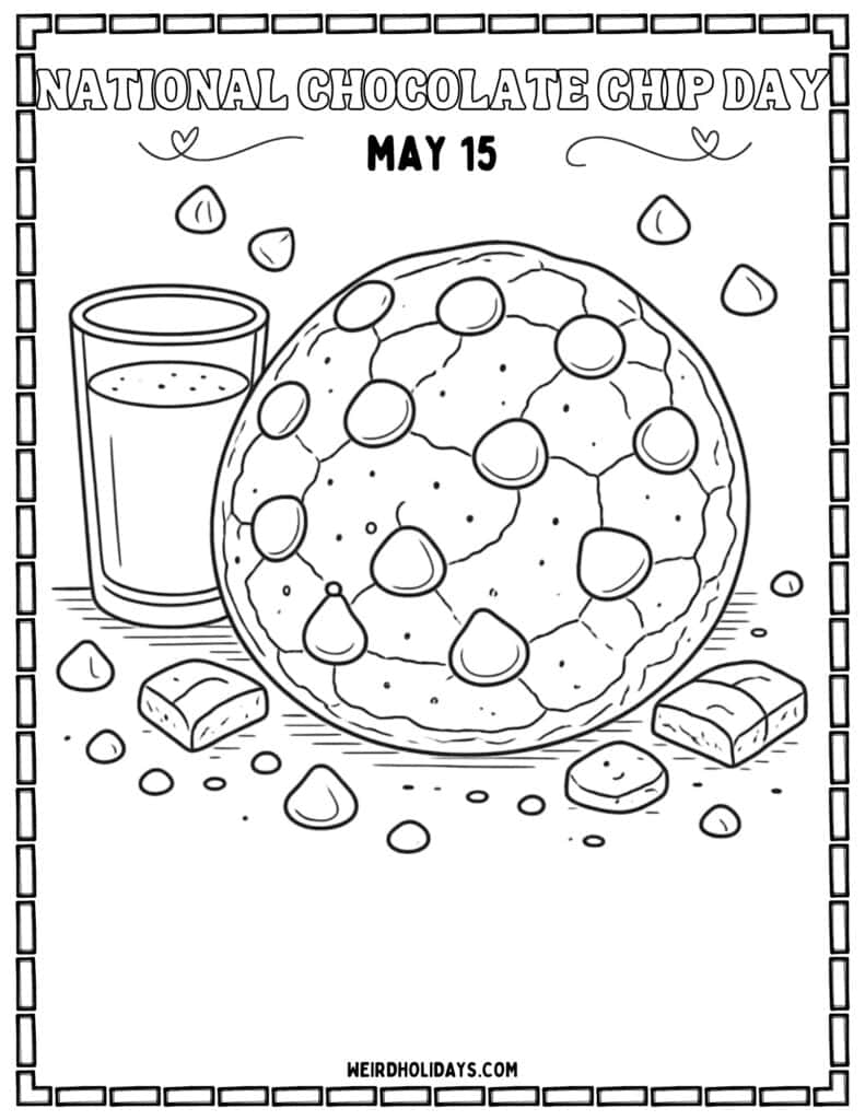 national chocolate chip day coloring page