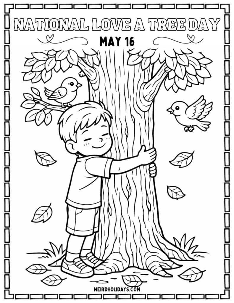 national love a tree day coloring page