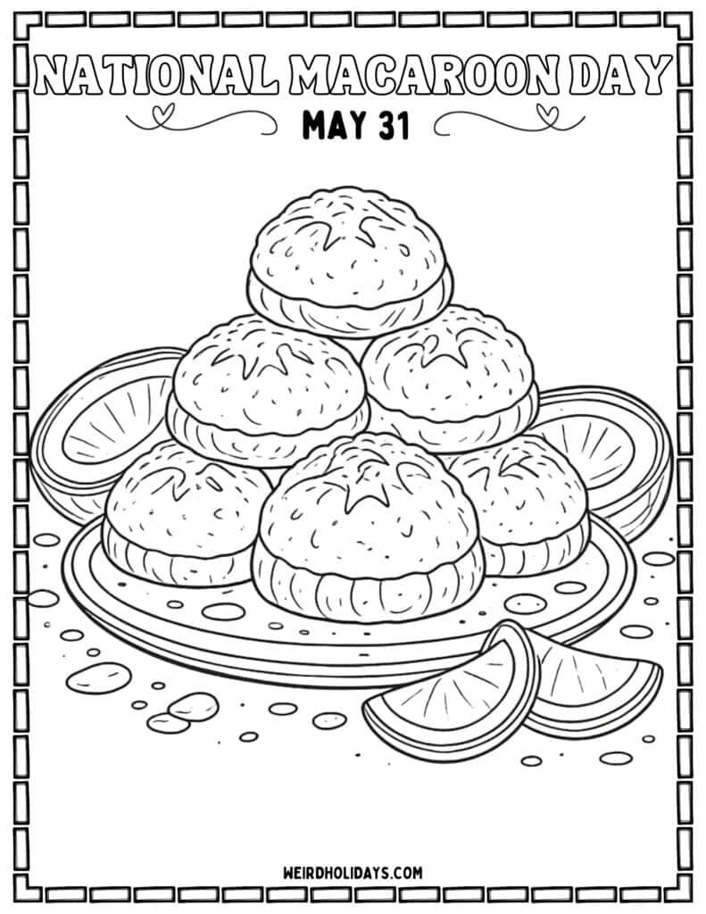 national macaroon day coloring page