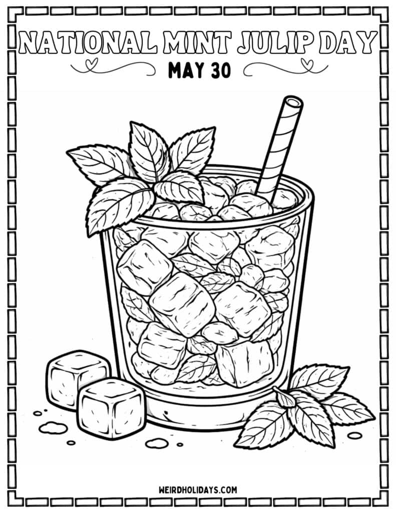 national mint julip day coloring page
