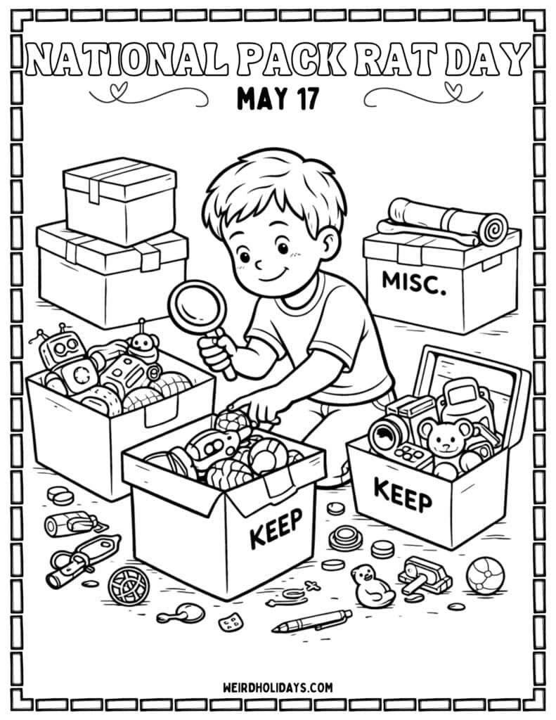 national pack rat day Coloring Page