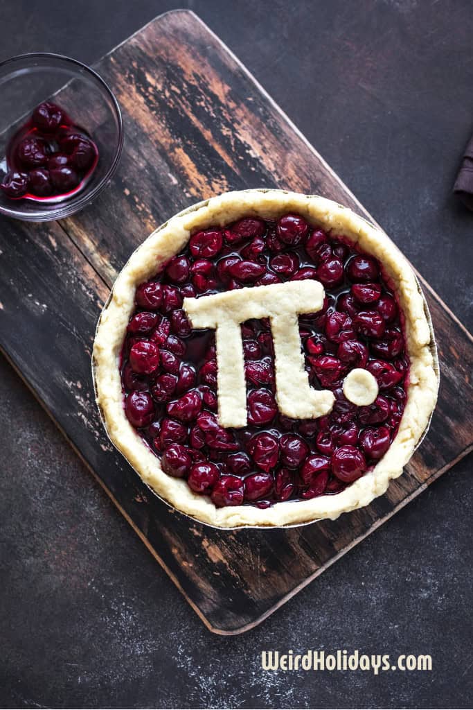 cherry pi with a pastry pi decoration on top