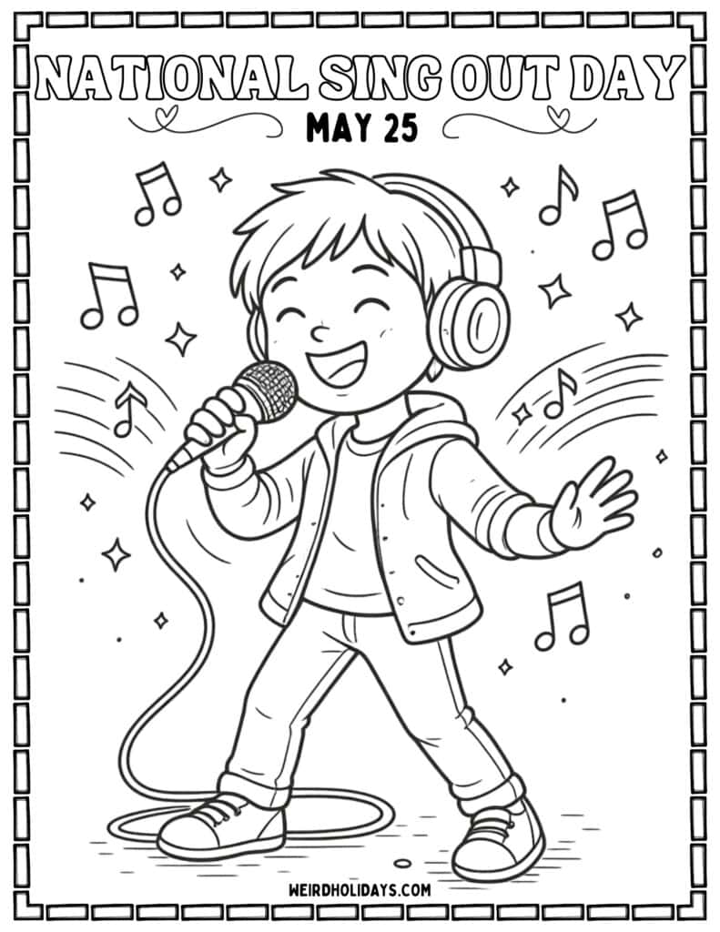 national sing out day coloring page