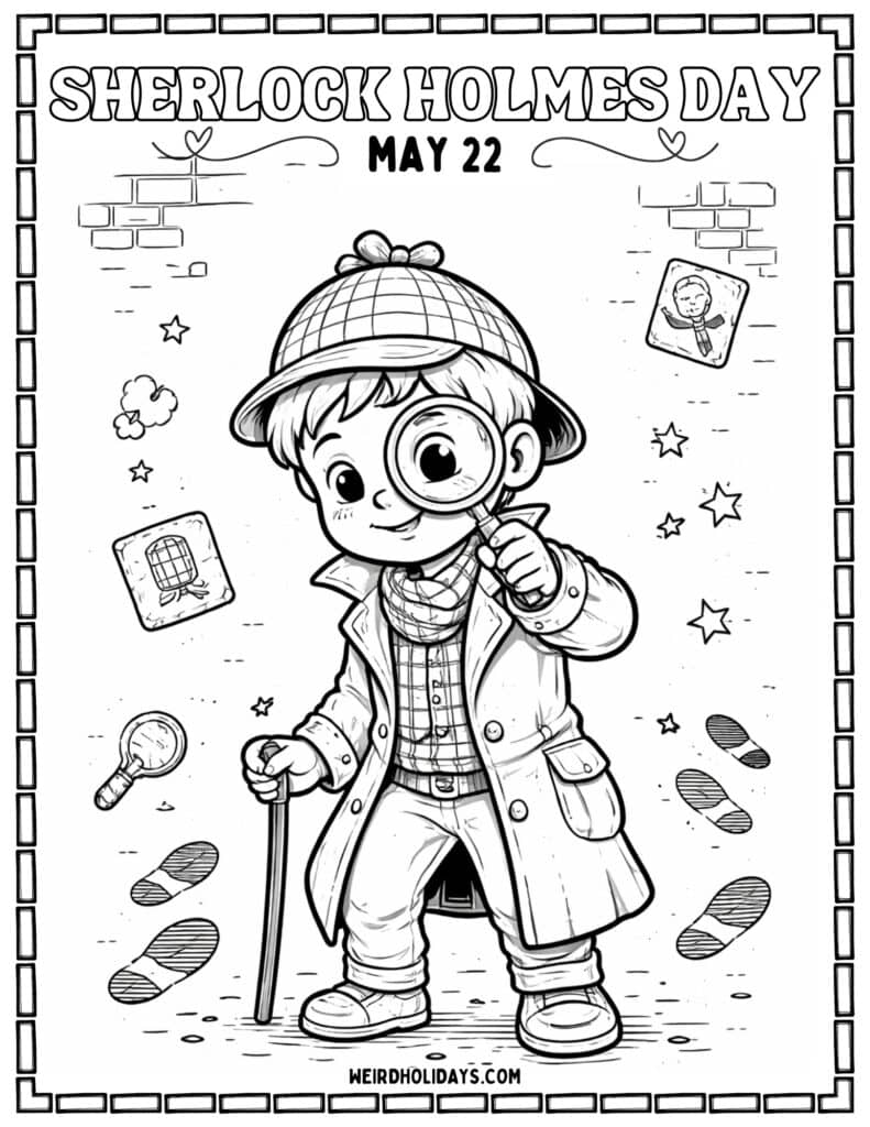 sherlock holmes day coloring page