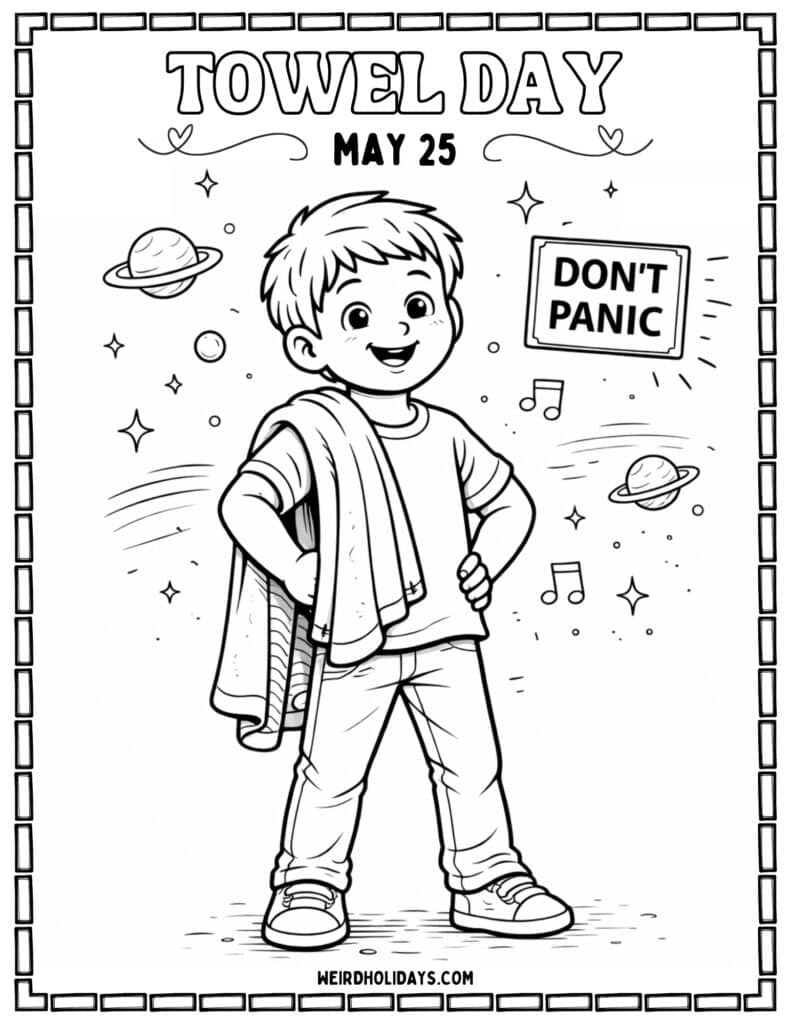 towel day coloring page
